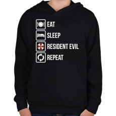 PRINTFASHION Resident Evil - Gyerek kapucnis pulóver - Fekete
