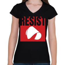 PRINTFASHION Resist - The Handmaid's Tale - Női V-nyakú póló - Fekete női póló