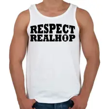 PRINTFASHION Respect - Férfi atléta - Fehér atléta, trikó