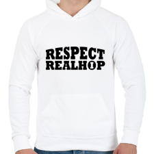 PRINTFASHION Respect - Férfi kapucnis pulóver - Fehér férfi pulóver, kardigán