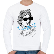 PRINTFASHION Respect - Férfi pulóver - Fehér