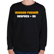 PRINTFASHION + RESPECT - Gyerek pulóver - Fekete
