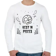 PRINTFASHION REST IN PIECES - Férfi hosszú ujjú póló - Fehér férfi póló