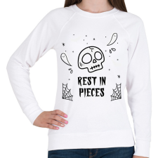 PRINTFASHION REST IN PIECES - Női pulóver - Fehér női pulóver, kardigán