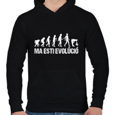 PRINTFASHION Részeg evolúció - Férfi kapucnis pulóver - Fekete férfi pulóver, kardigán