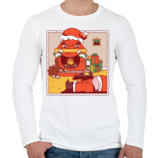 PRINTFASHION Részeg Mikulás - Férfi hosszú ujjú póló - Fehér férfi póló