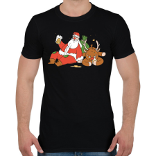 PRINTFASHION Részeg télapó - Férfi póló - Fekete férfi póló