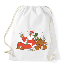 PRINTFASHION Részeg télapó - Sportzsák, Tornazsák - Fehér tornazsák