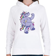 PRINTFASHION Részeg unikornis - Női kapucnis pulóver - Fehér
