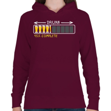PRINTFASHION Részegedés folyamatban! - Női kapucnis pulóver - Bordó női pulóver, kardigán