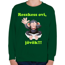 PRINTFASHION Reszkess ovi majom - Gyerek pulóver - Sötétzöld gyerek pulóver, kardigán