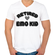 PRINTFASHION Retired emo kid - Férfi V-nyakú póló - Fehér férfi póló