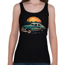 PRINTFASHION Retro autó naplementénél - Női atléta - Fekete