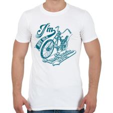 PRINTFASHION Retro bicikli - Férfi póló - Fehér férfi póló