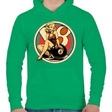PRINTFASHION Retro biliárd 8-as golyó - Férfi kapucnis pulóver - Zöld férfi pulóver, kardigán
