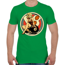 PRINTFASHION Retro biliárd 8-as golyó - Férfi póló - Zöld férfi póló