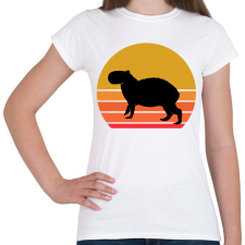 PRINTFASHION Retro Capybara - Női póló - Fehér női póló