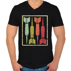 PRINTFASHION Retro darts - Férfi V-nyakú póló - Fekete