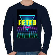 PRINTFASHION Retro disco - Férfi pulóver - Sötétkék férfi pulóver, kardigán
