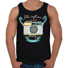 PRINTFASHION Retro fényképező - Férfi atléta - Fekete atléta, trikó