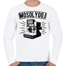 PRINTFASHION Retro fényképezőgép - Férfi pulóver - Fehér