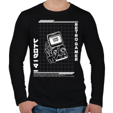 PRINTFASHION Retro gamer - Férfi hosszú ujjú póló - Fekete férfi póló