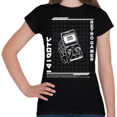 PRINTFASHION Retro gamer - Női póló - Fekete
