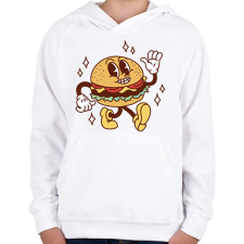 PRINTFASHION Retro hamburger - Gyerek kapucnis pulóver - Fehér gyerek pulóver, kardigán