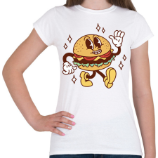PRINTFASHION Retro hamburger - Női póló - Fehér női póló