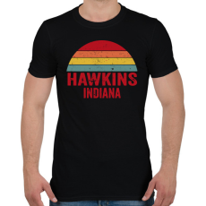 PRINTFASHION Retro Hawkins Indiana - Férfi póló - Fekete