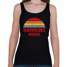 PRINTFASHION Retro Hawkins Indiana - Női atléta - Fekete női trikó