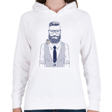 PRINTFASHION Retro Hipster - Női kapucnis pulóver - Fehér női pulóver, kardigán