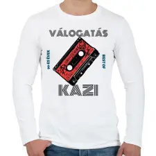 PRINTFASHION Retro kazetta - Férfi hosszú ujjú póló - Fehér férfi póló