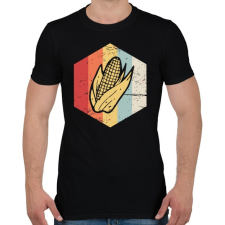 PRINTFASHION Retro kukorica - Férfi póló - Fekete férfi póló