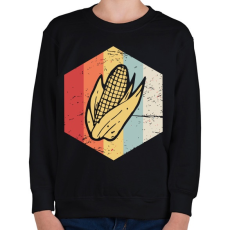 PRINTFASHION Retro kukorica - Gyerek pulóver - Fekete