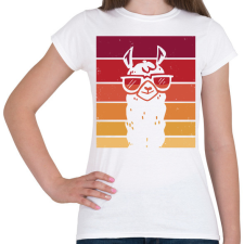 PRINTFASHION Retro láma - Női póló - Fehér női póló