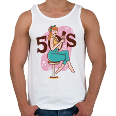 PRINTFASHION Retro lány - 50-es évek - Férfi atléta - Fehér