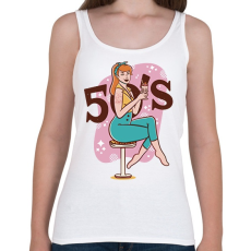 PRINTFASHION Retro lány - 50-es évek - Női atléta - Fehér