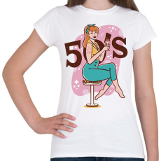 PRINTFASHION Retro lány - 50-es évek - Női póló - Fehér