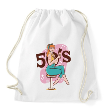 PRINTFASHION Retro lány - 50-es évek - Sportzsák, Tornazsák - Fehér tornazsák