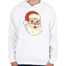 PRINTFASHION Retro Mikulás - Gyerek kapucnis pulóver - Fehér gyerek pulóver, kardigán