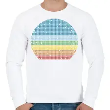 PRINTFASHION Retro naplemente - Férfi pulóver - Fehér férfi pulóver, kardigán