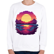 PRINTFASHION Retro naplemente - Gyerek pulóver - Fehér gyerek pulóver, kardigán