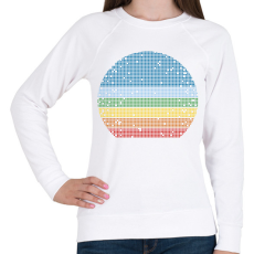 PRINTFASHION Retro naplemente - Női pulóver - Fehér