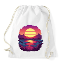 PRINTFASHION Retro naplemente - Sportzsák, Tornazsák - Fehér tornazsák