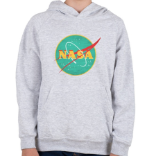 PRINTFASHION Retro Nasa logo - Gyerek kapucnis pulóver - Sport szürke gyerek pulóver, kardigán