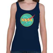 PRINTFASHION Retro Nasa logo - Női atléta - Sötétkék női trikó