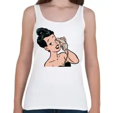 PRINTFASHION Retro - Női atléta - Fehér női trikó