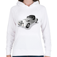 PRINTFASHION Retró - Női kapucnis pulóver - Fehér