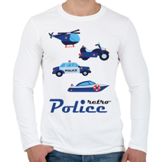 PRINTFASHION Retro rendőr - Férfi hosszú ujjú póló - Fehér